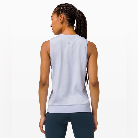 Lululemon Swiftly Breathe Muscle Tank Serene Blue Size 10 - Picture 2 of 8